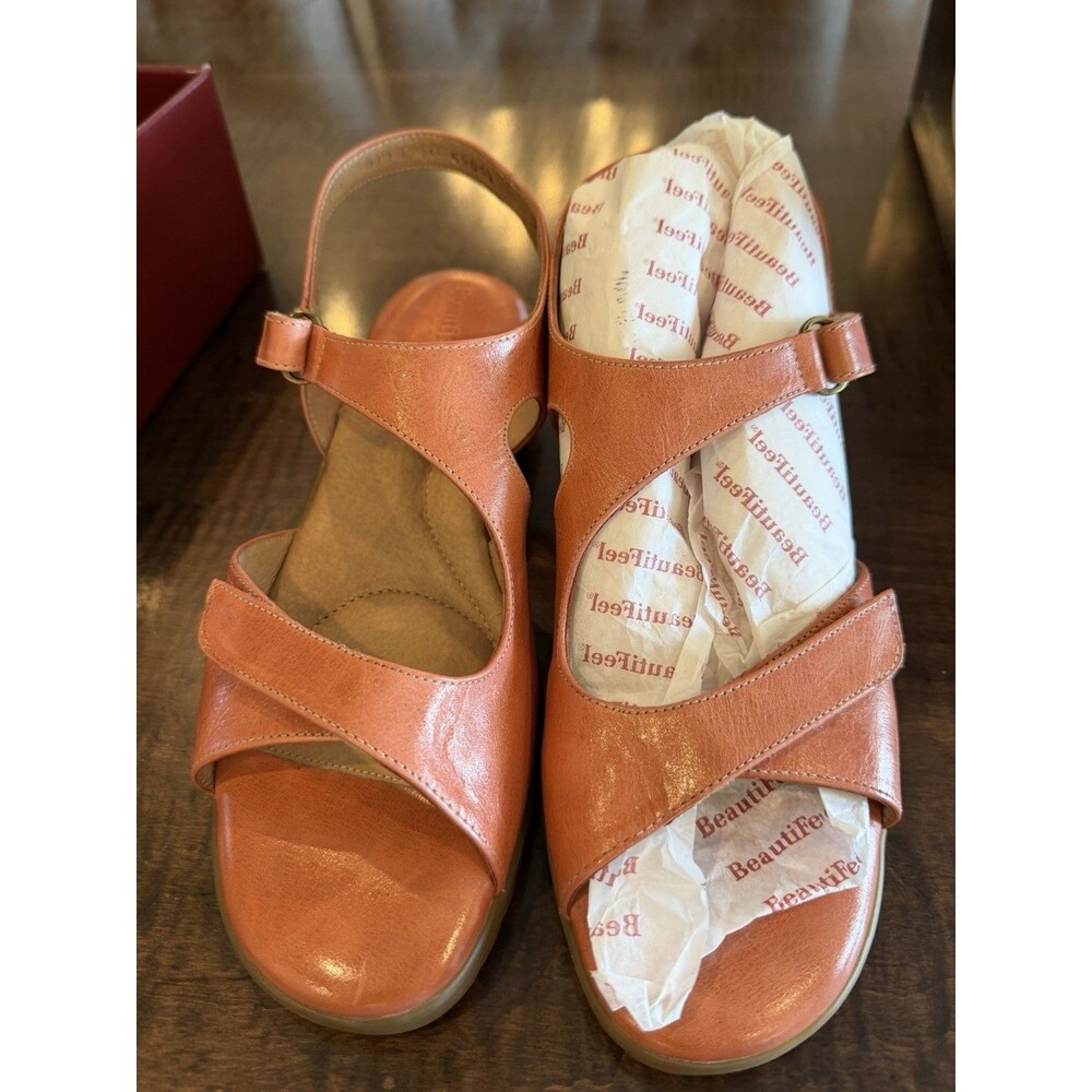 BeautiFeel Bellagio 110 Women’s Sandals EU 40 Salmon Leather Comfort Shoes NIB